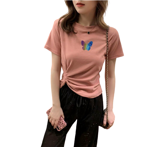 [HCM]Áo thun nữ tay ngắn cổ tròn in hình con bướm thời trang mới Adc 69