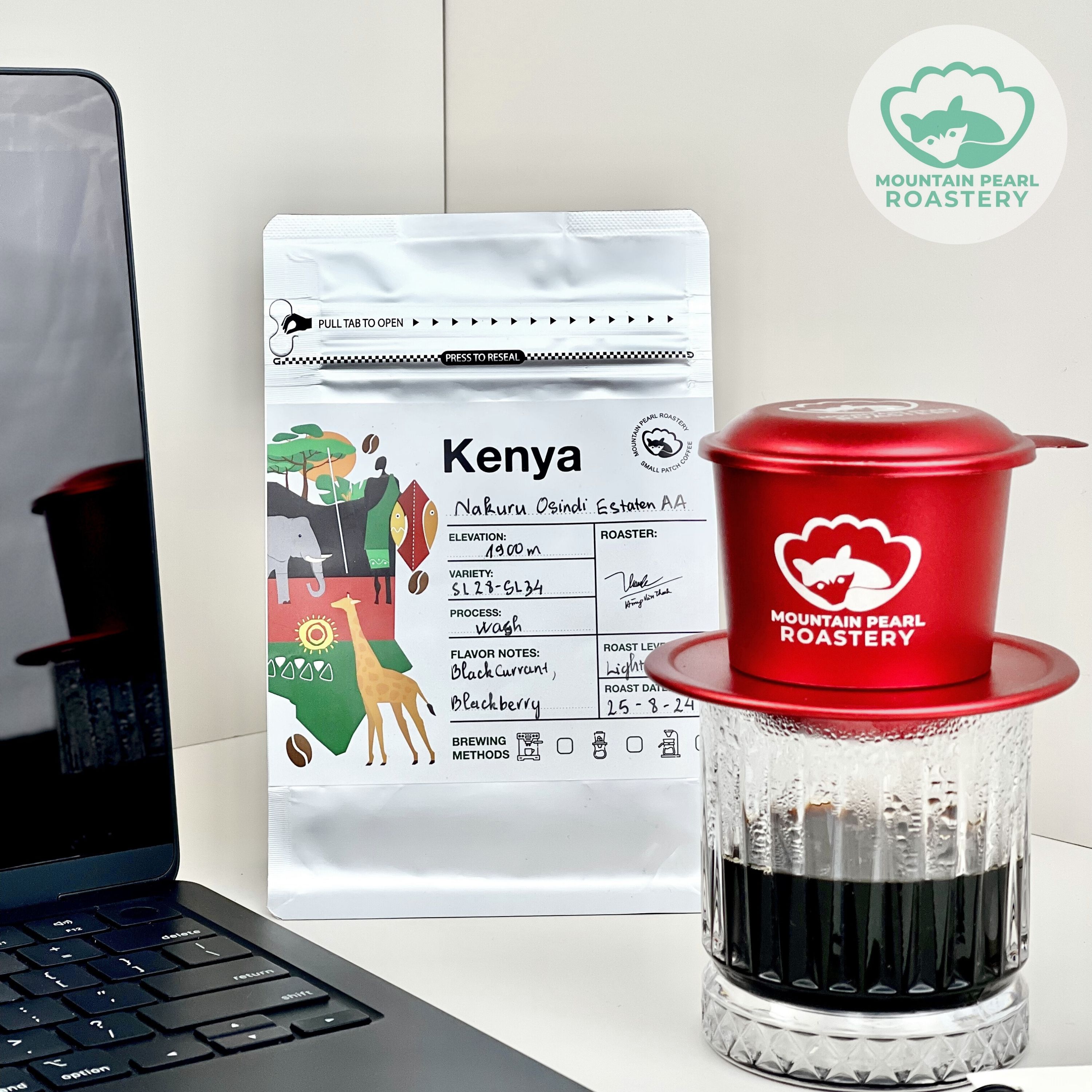 Cà Phê Kenya Kiambu 500Gr – Mountain Pearl Roastery – Rang Medium Hương Trái Cây Chín, Phù Hợp Pha Phin & Espresso