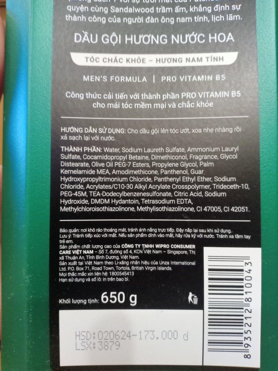 dầu gội ROMANO 650ml chính hãng