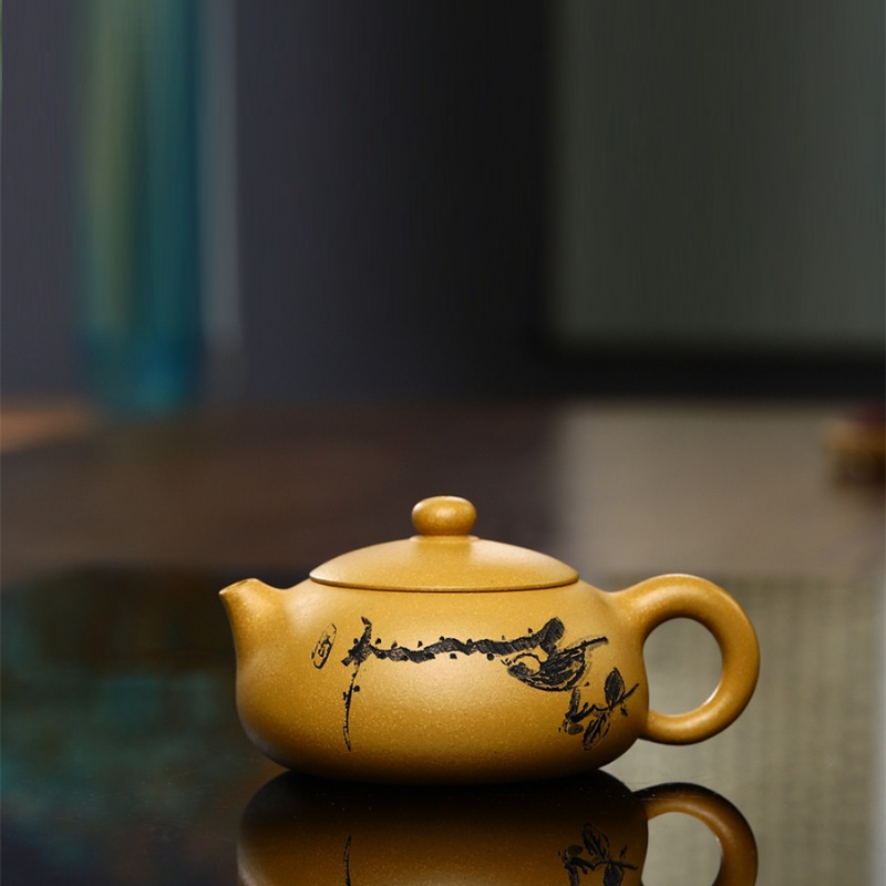 Ấm tử sa nghi hưng tây thi dẹt điểu thú 190 ml