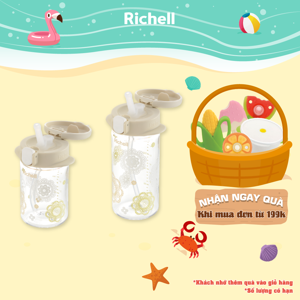 Richell Richell Aq Slim Straw Bottle |   Baby