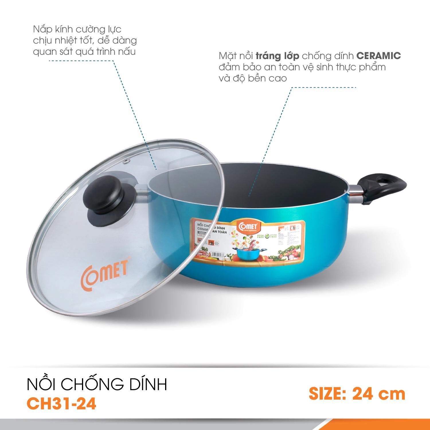 Nồi chống dính Ceramic an toàn COMET - CH31-24