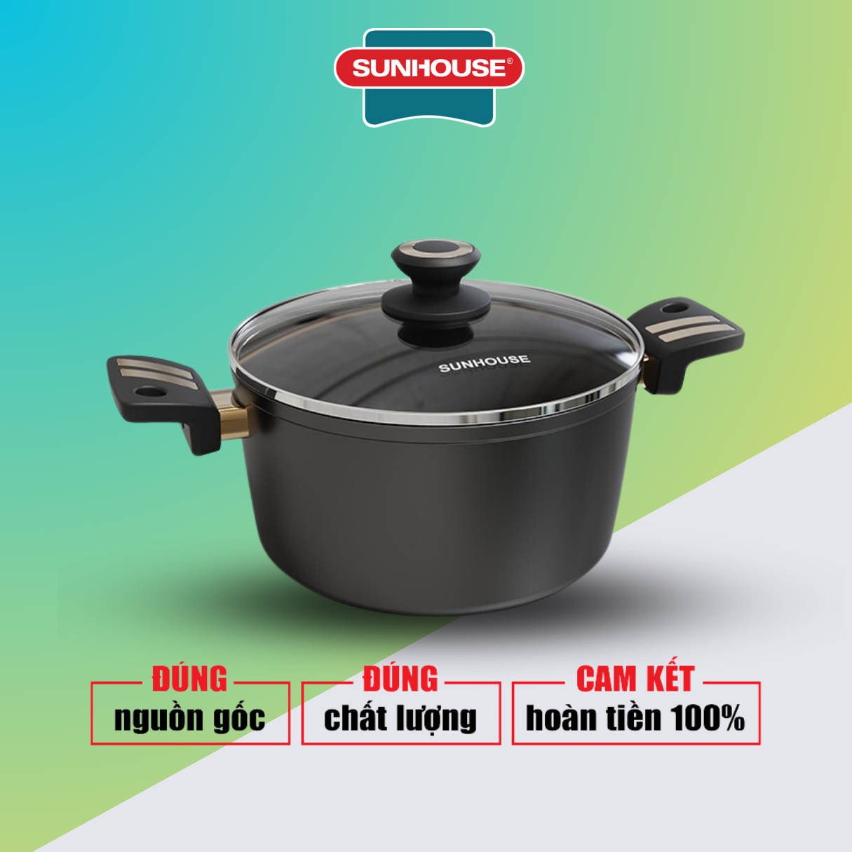 Sunhouse st221b ultra titanium non-stick pot set