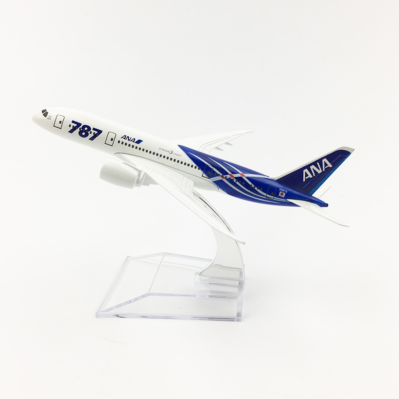 Mô hình máy bay ANA 787 16cm + đế trưng bày