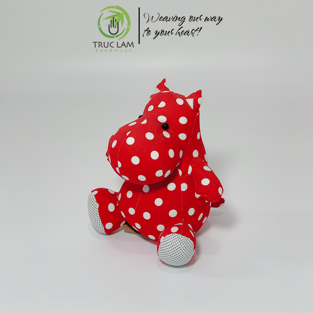 Đồ chơi cho bé thú nhồi bông hình con hà mã vải hoa bông gòn cao cấp – trúc lâm handmade