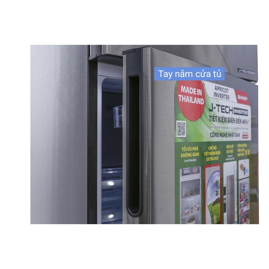 [Trả góp 0%]SJ-X251E-SL  SJ-X251E-DS  Tủ lạnh Sharp Inverter 241 lít (Hàng chính hãng) (Giá áp dụng giao tại HN, HCM& các tỉnh liên hệ shop)