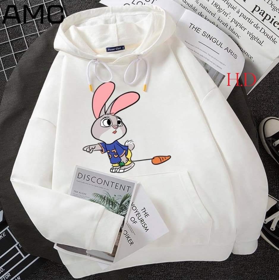 Áo hoodie thỏ tai xanh hda1020