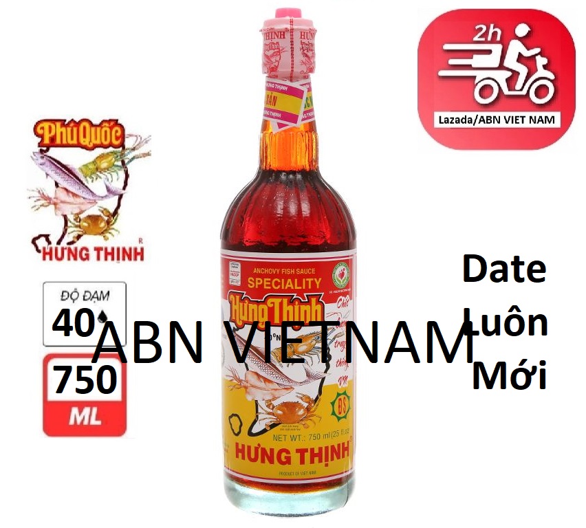 Nước mắm Cá Cơm siêu hạng Hưng Thịnh 35 độ 620ML ( Chai Thủy Tinh ), 40 độ 750ML. Date luôn mới
