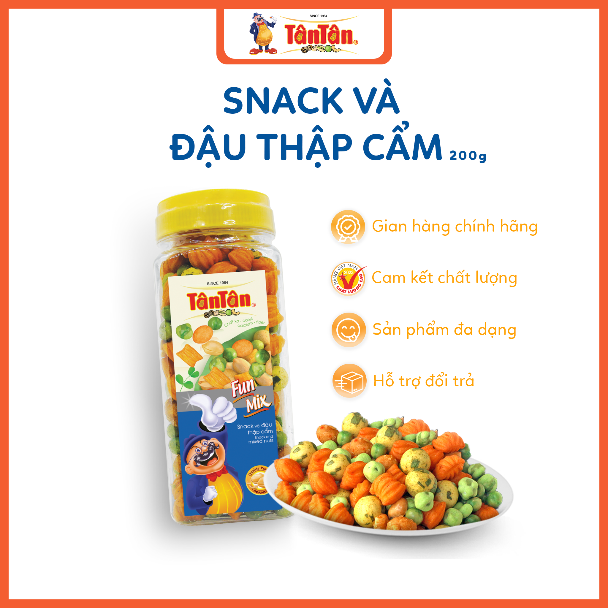 Snack và Đậu thập cẩm Tân Tân hũ 200g