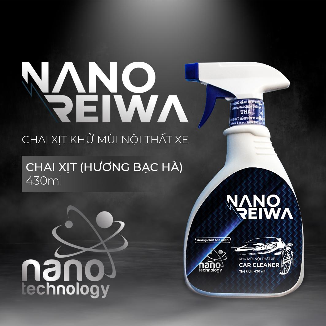 [HCM]Chai xịt khử mùi ô tô Nano Reiwa 430ml - Hương bạc hà. Dùng khử mùi được cho phòng ngủ nhà hàng