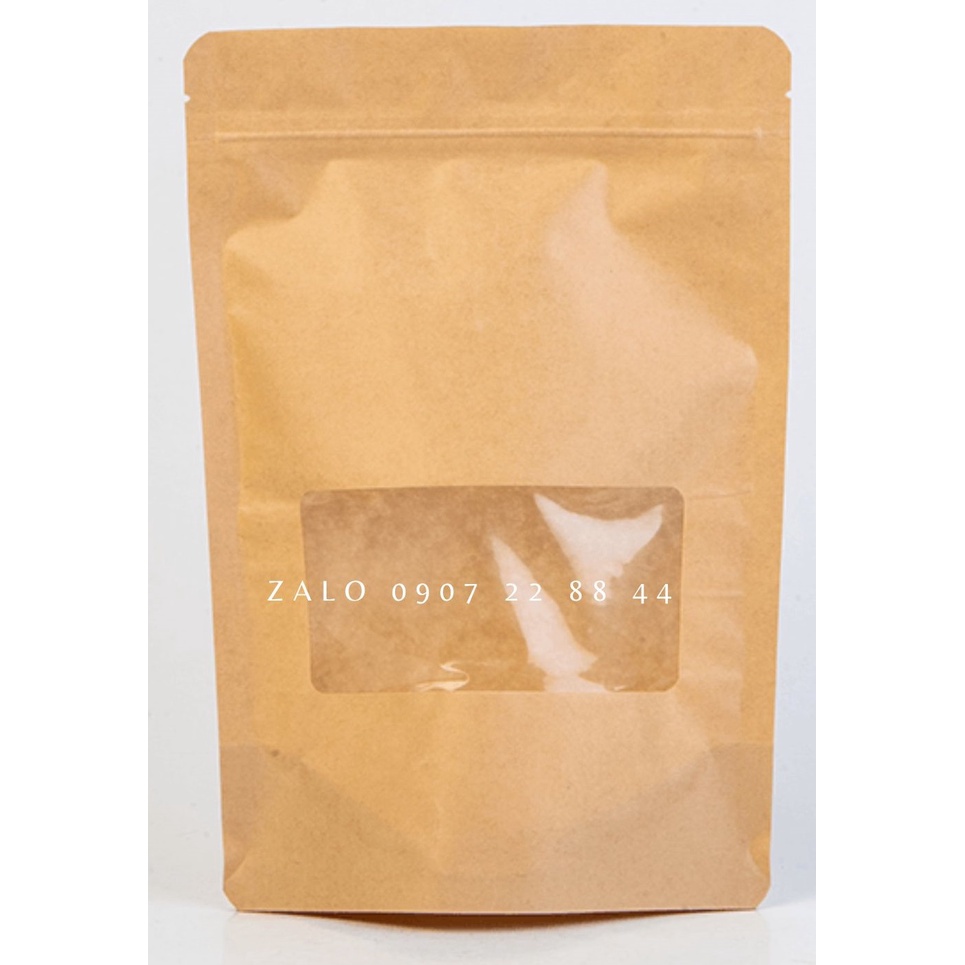 1KG TÚI ZIP GIẤY KRAFT CÓ CỬA SỔ
