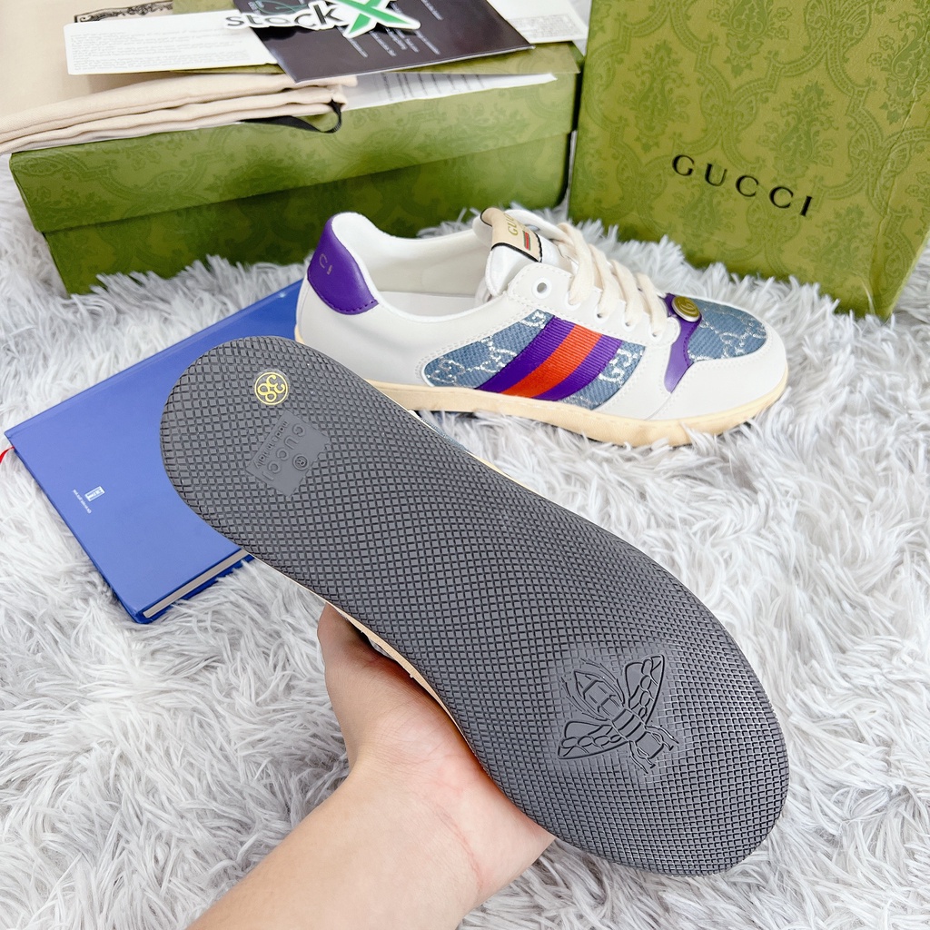 (FREESHIP+ QUÀ TẶNG)Giày Sneaker  GUCCI ST TÍM BẢN XỊN   [FREESHIP+ẢNH THẬT]  [Full Box] D&P HÀNG SIÊU CẤP