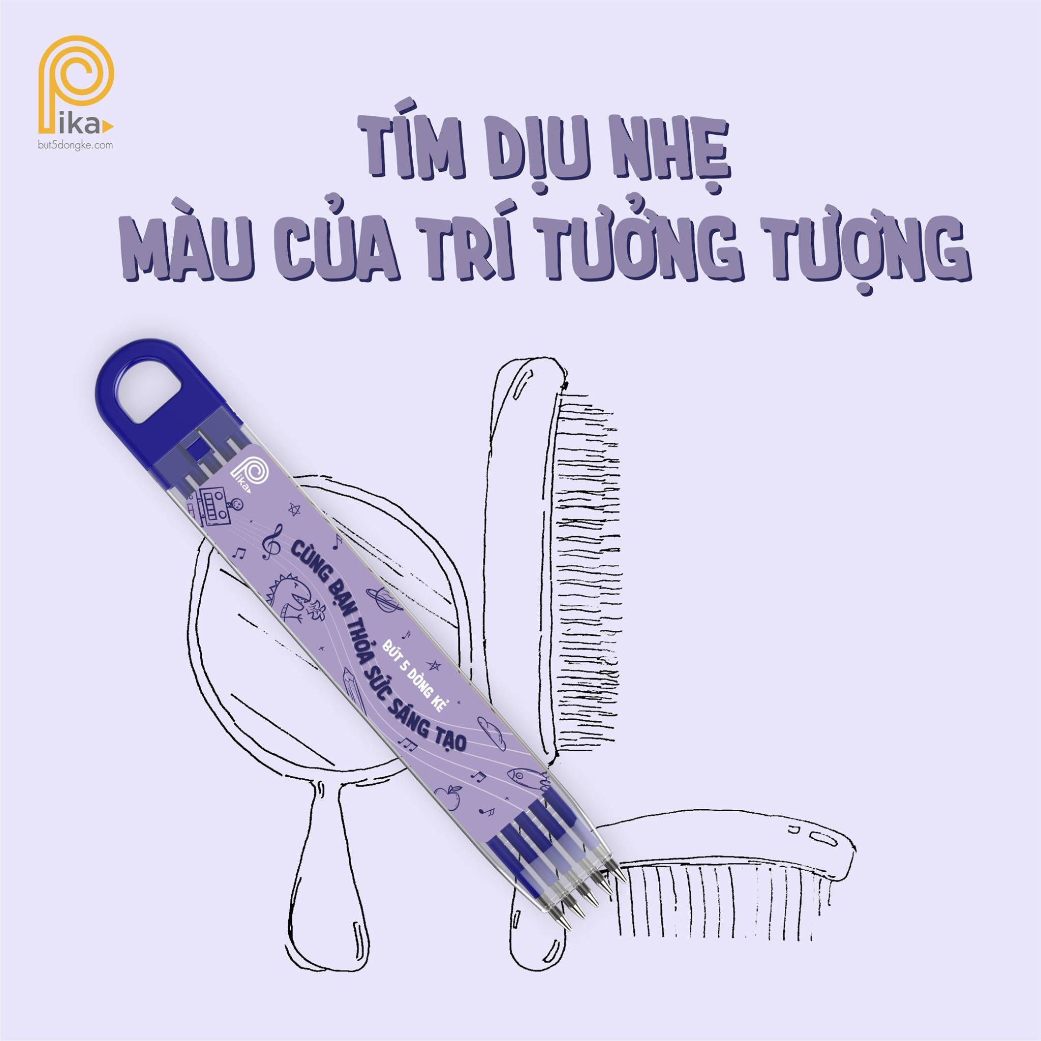 BÚT 5 DÒNG KẺ PIKA - TÍM
