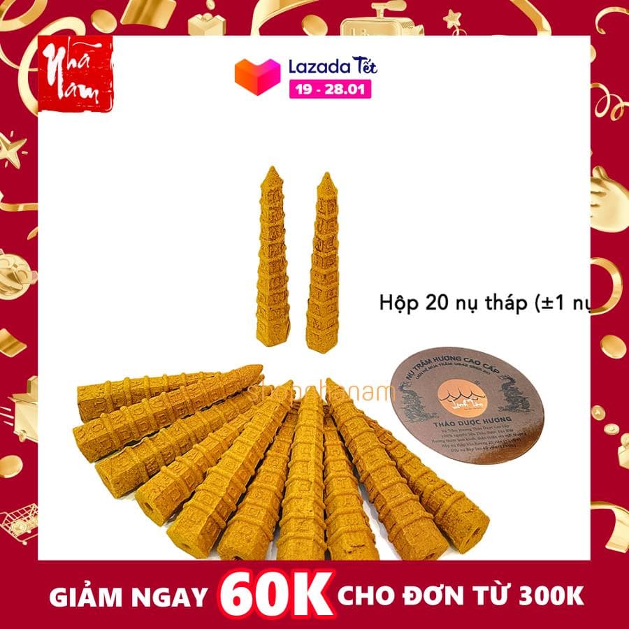 [1 nụ cháy 45p-1 giờ] Nhang nụ Trầm hương Tháp Văn Xương 1 hộp 20 nụ trầm hương thảo dược