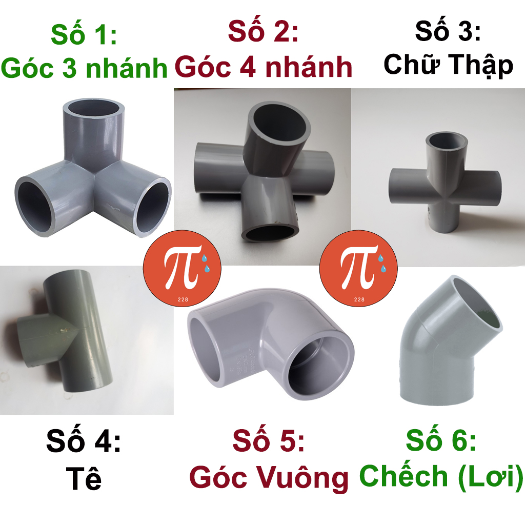 4 chiếc co góc 3 hướng, 4 nhánh, chữ thập, tê nhựa PVC 21, 27 làm nhà lều, khung bể bơi, đồ chơi cho trẻ