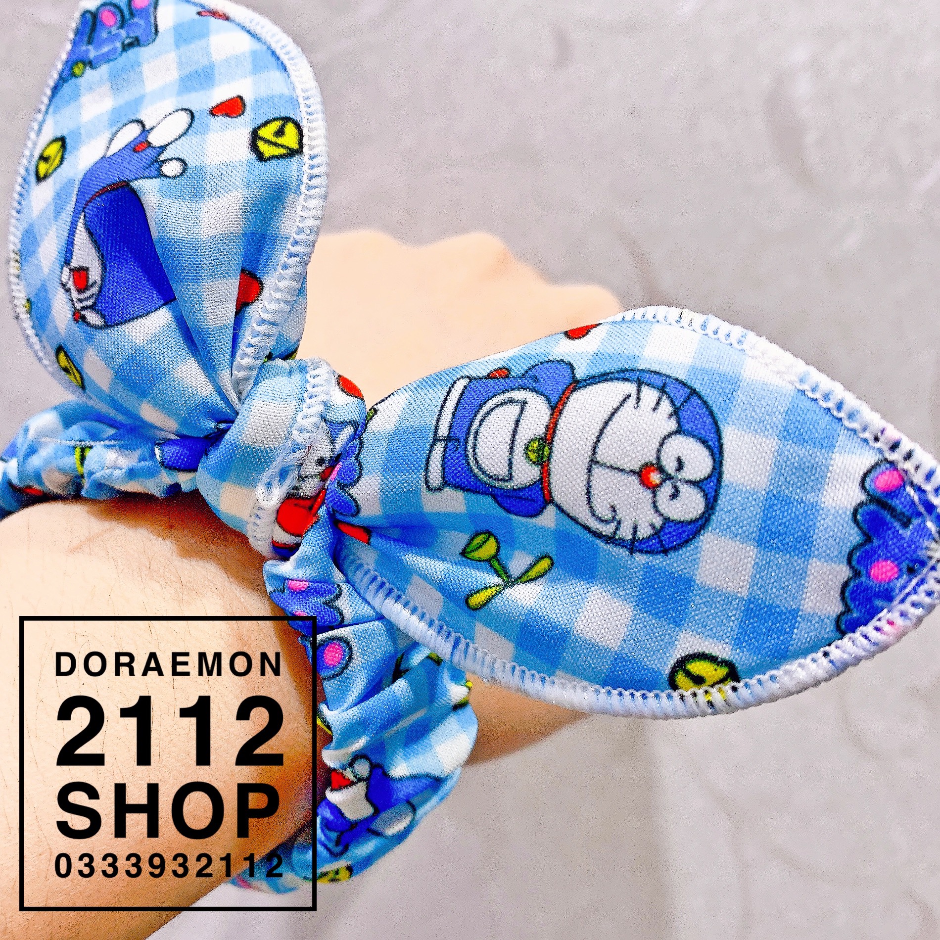 Cột tóc tai thỏ Doraemon nhiều màu