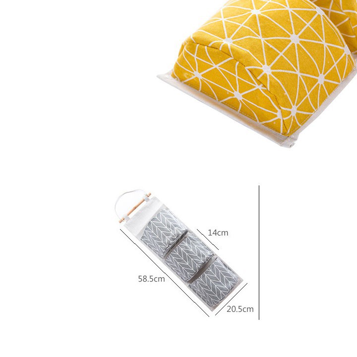[HCM]Túi vải đựng đồ treo tường 3 tầng