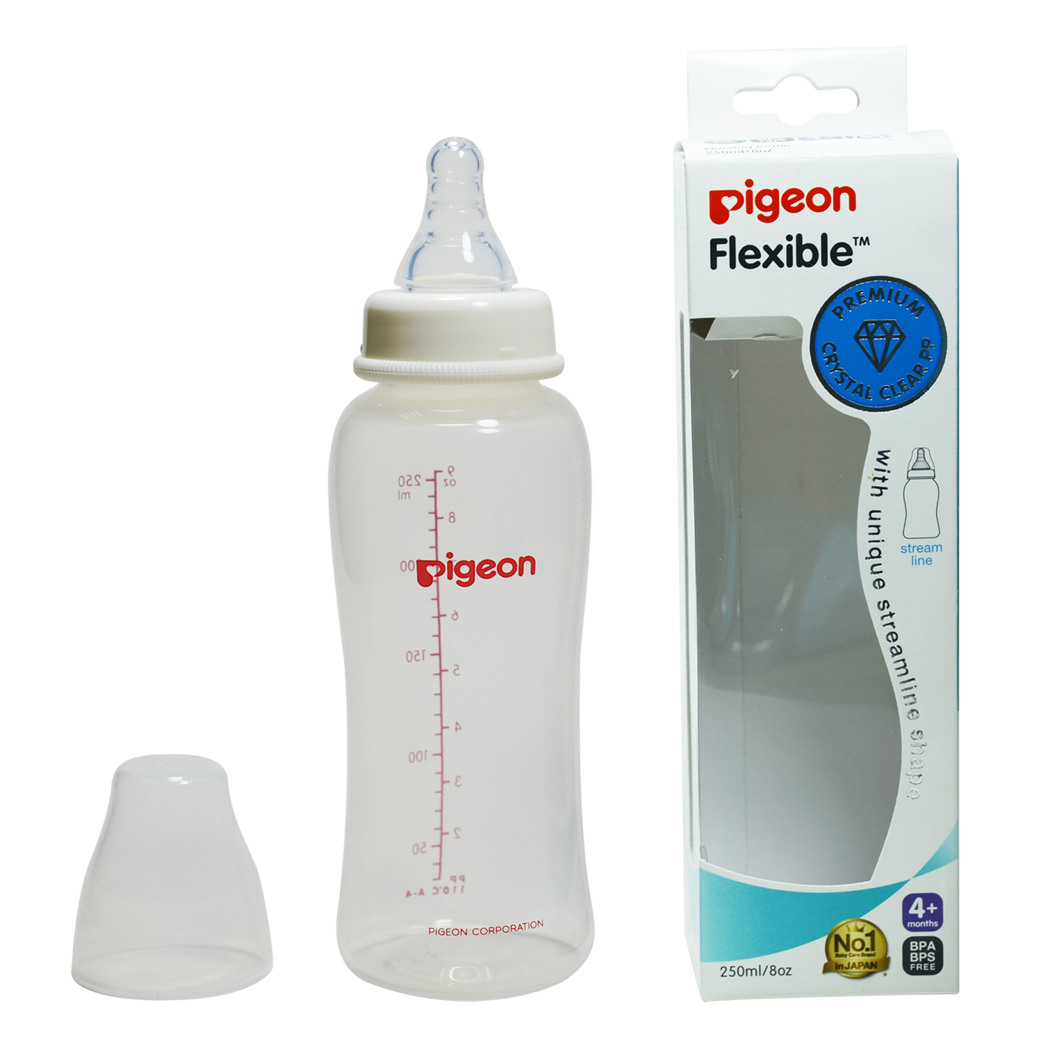 BÌNH SỮA 250ML CỔ HẸP STREAMLINE PIGONE MẪU MỚI