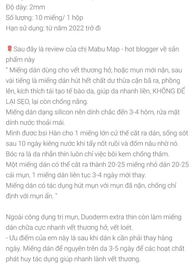 [HCM][Full box 10 miếng] Miếng dán mụn Duoderm Extra Thin (khỏi lo mụn mủ) 10x10