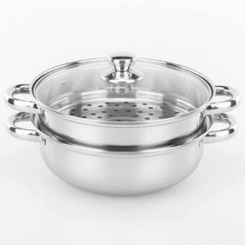 Nồi Hấp Inox 2 Tầng 28cm dùng được cho bếp từ