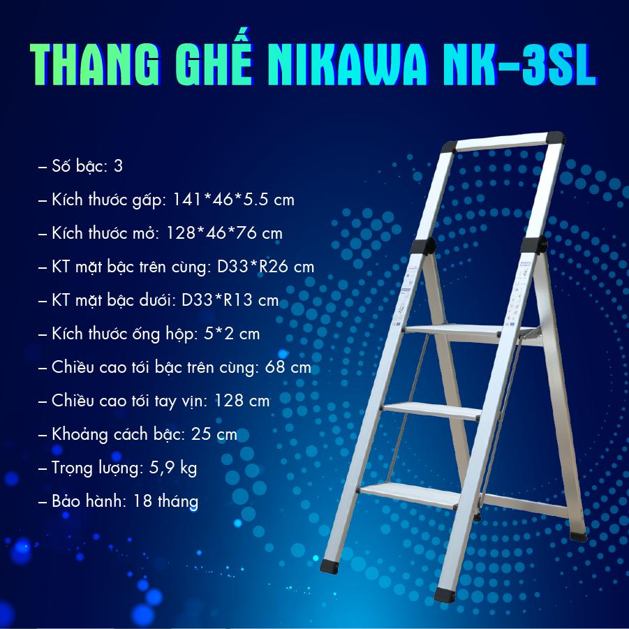 Thang nhôm ghế Nikawa NK3SL (Trắng)