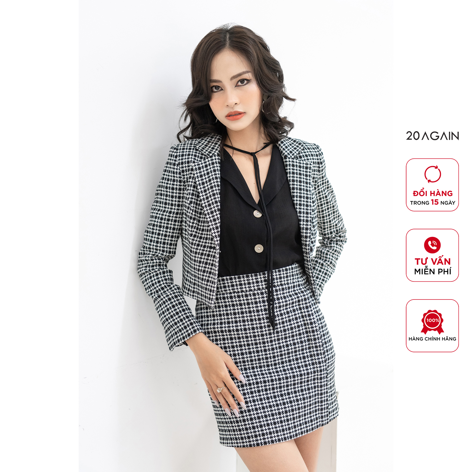 Chân váy bộ 20Again, thiết kế dáng A bacsic BJA1870