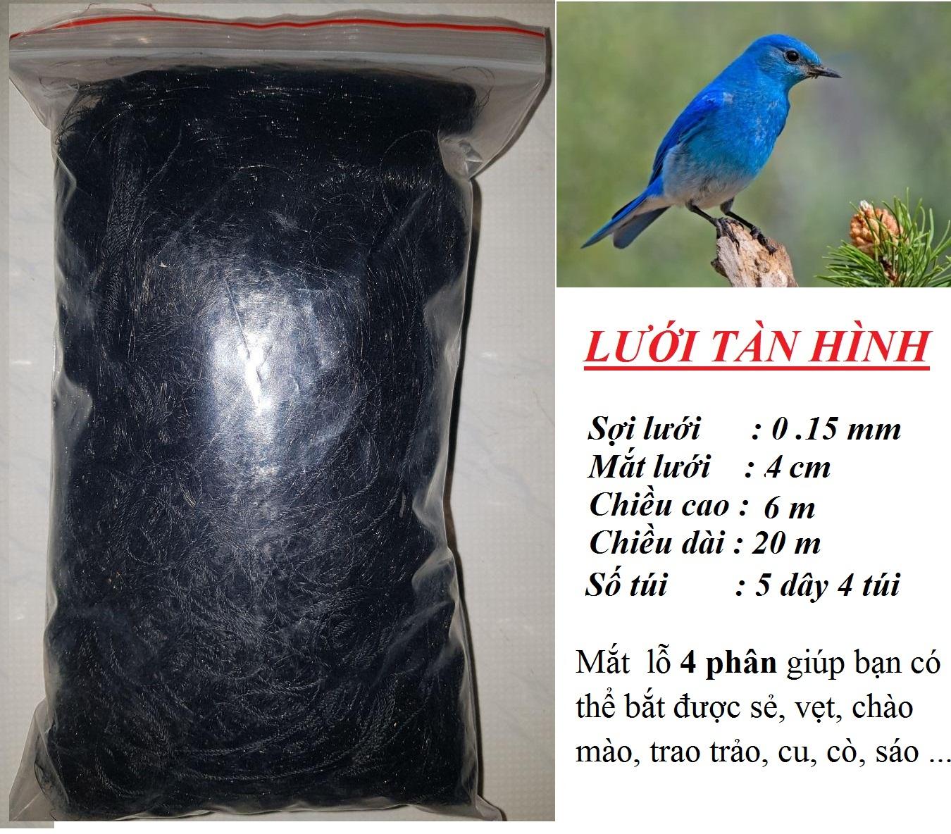 20m Lưới 4 Phân Bẫy Chim Sẻ, Trao Trảo, Chào Mào