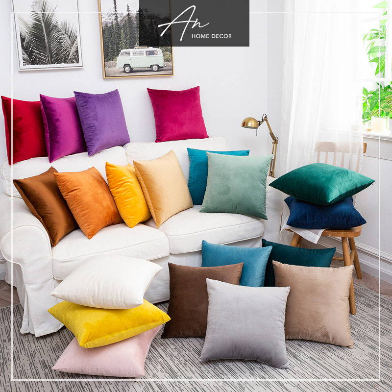 Vỏ bao gối tựa sofa vuông 45x45 (Chỉ gồm vỏ gối vuông không kèm ruột)