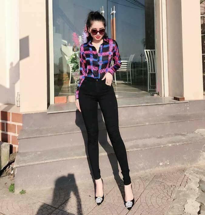 Quần tregging khóa cúc lưng cao co giãn 4 chiều