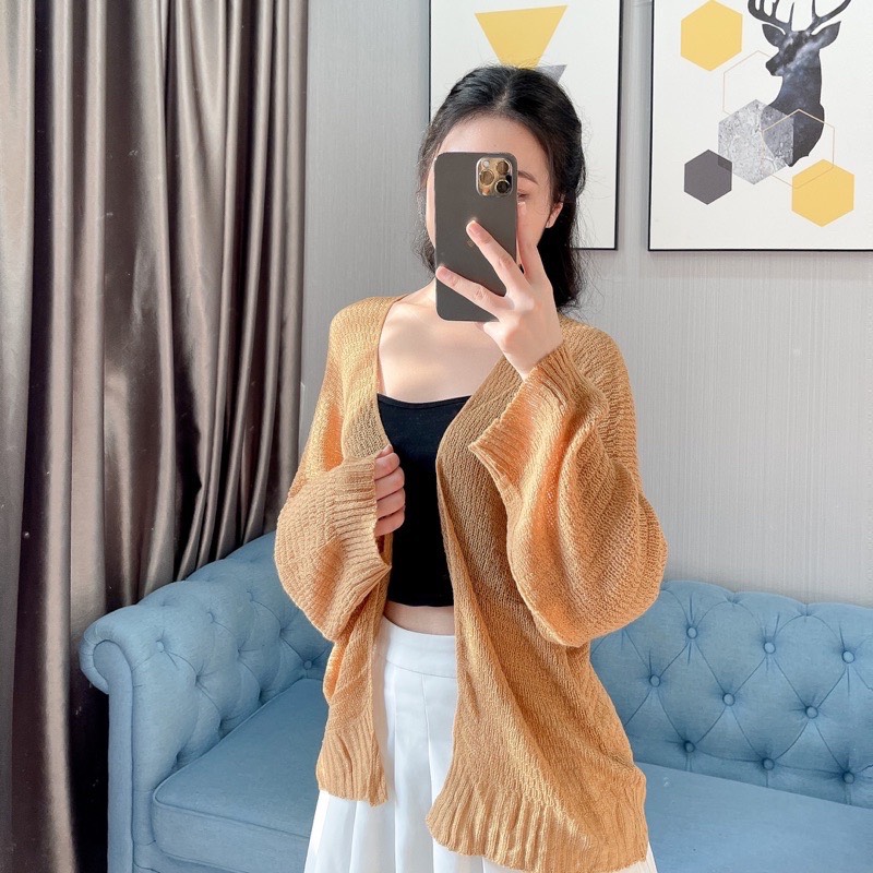 Áo Cadigan Len Mỏng Hottrend Phong Cách Hàn Quốc (Cadigan len lông thỏ)