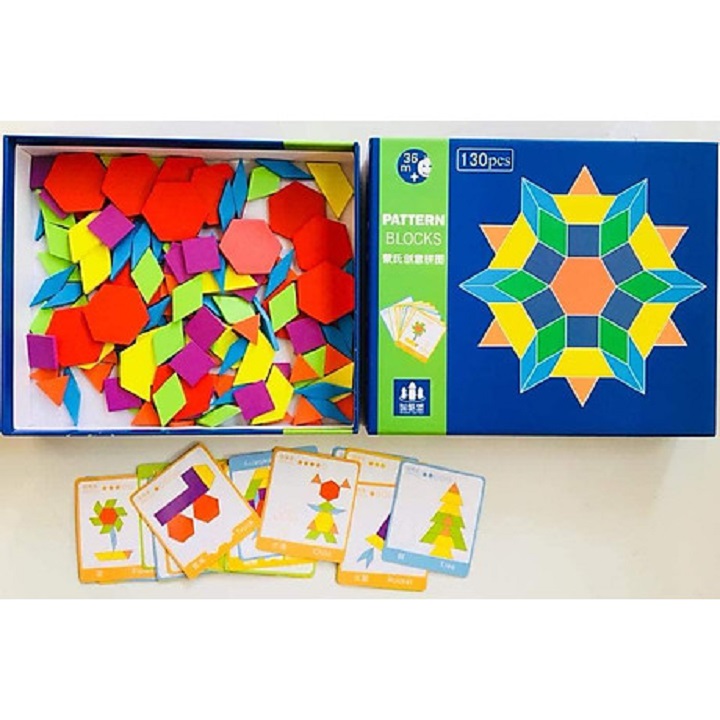 Giáo cụ Montessori Ghép hình tư duy Pattern block