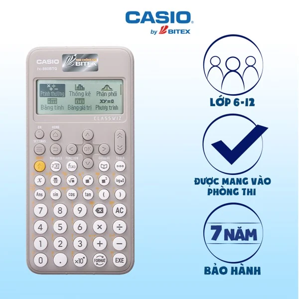 Máy tính casio fx-880btg nhập khẩu chính hãng, phiên bản cải tiến, bảo hành 7 năm