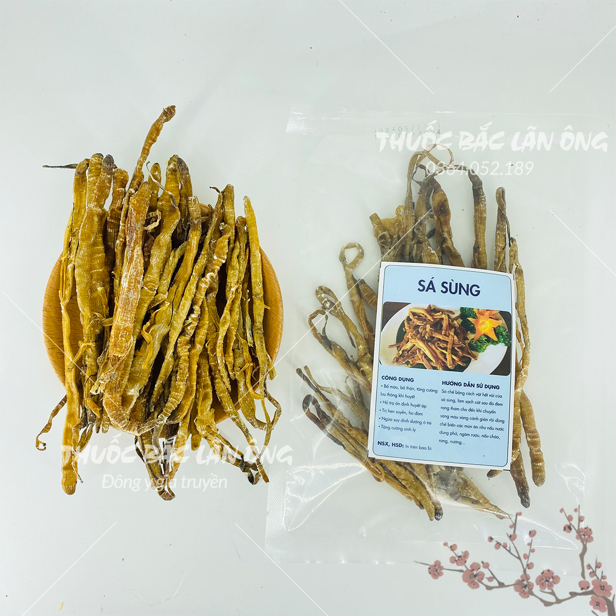 Sá sùng quảng ninh 100g (Nấu nước dùng phở siêu ngọt, hàng khô sạch cát, to, dài ) - Thuốc bắc lãn ông