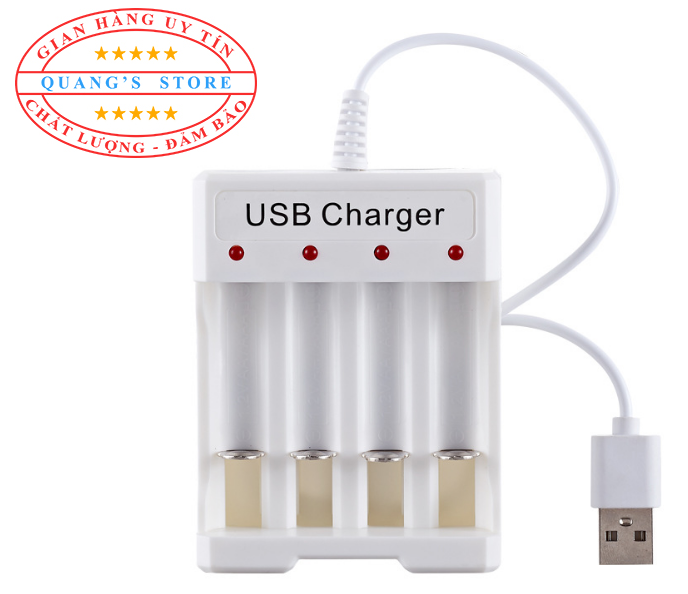 Bộ sạc 4 khe BMAX cho pin tiểu sạc AA và pin đũa sạc AAA