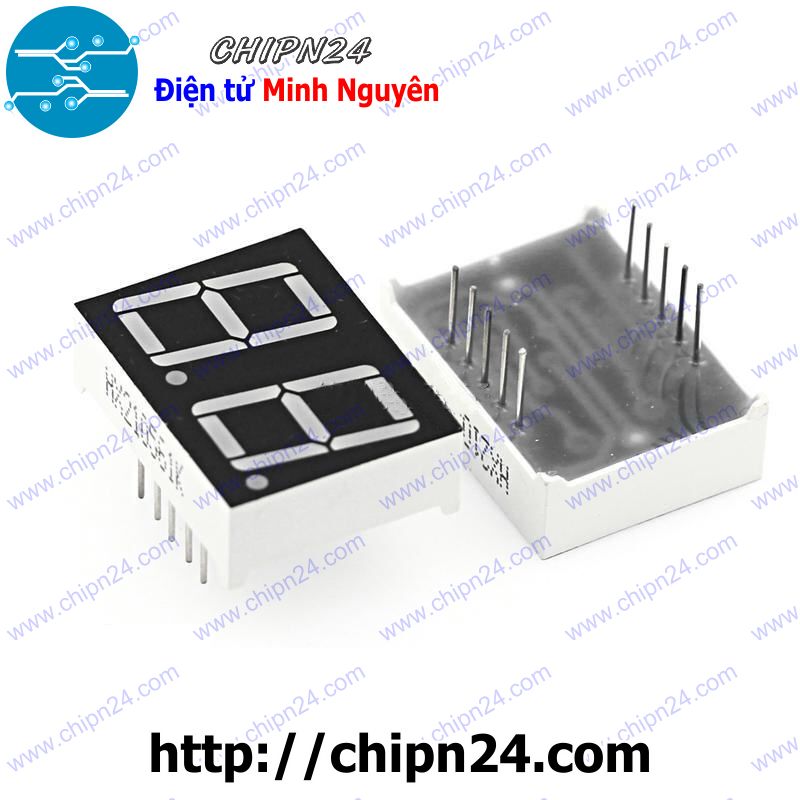 [2 con] (F23) Led 7 Đoạn 0.56 inch 2 Số Anot chung (Sáng Đỏ)