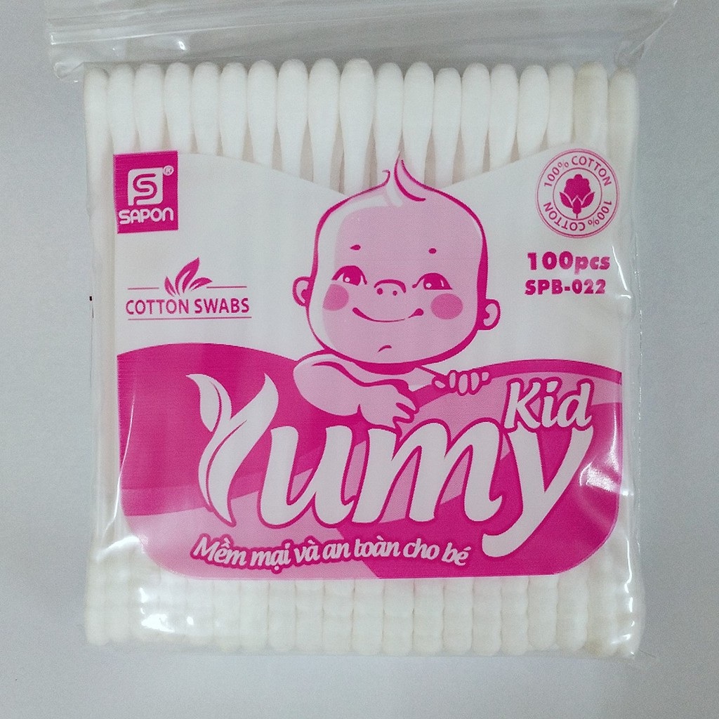 Tăm Bông Yumy cho bé - gói 100 chiếc