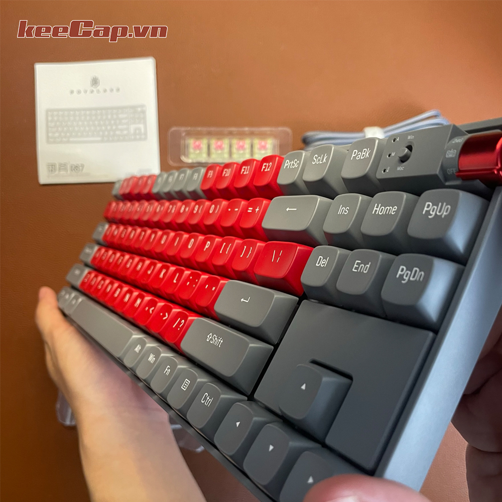 [KEECAP] Royal AXA r87 dark night Red Rose (3 mode - 87 keys-hotswap)