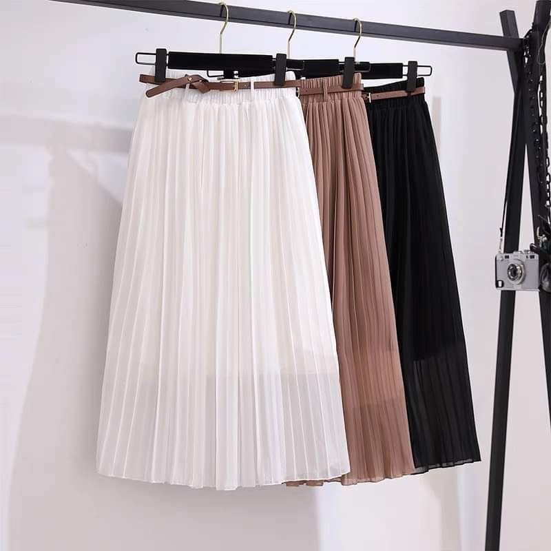 [Oanh BStore] Chân váy xếp ly dáng dài có kèm đai