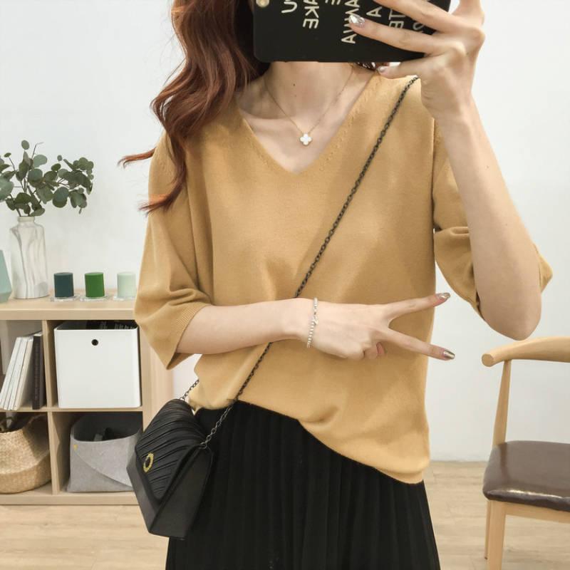 [HCM]Áo Thun Nữ Tay Dài Cổ Tim