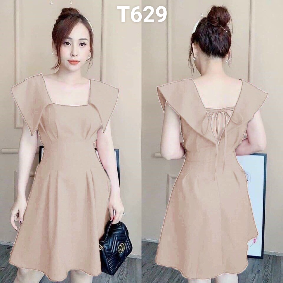 Đầm cổ thủy thủ đan dây cao cấp T629