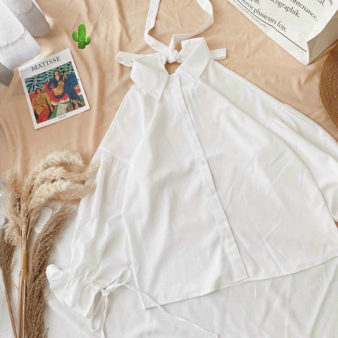 ÁO SƠMI TAY PHỒNG BUỘC NƠ LƯNG HOT