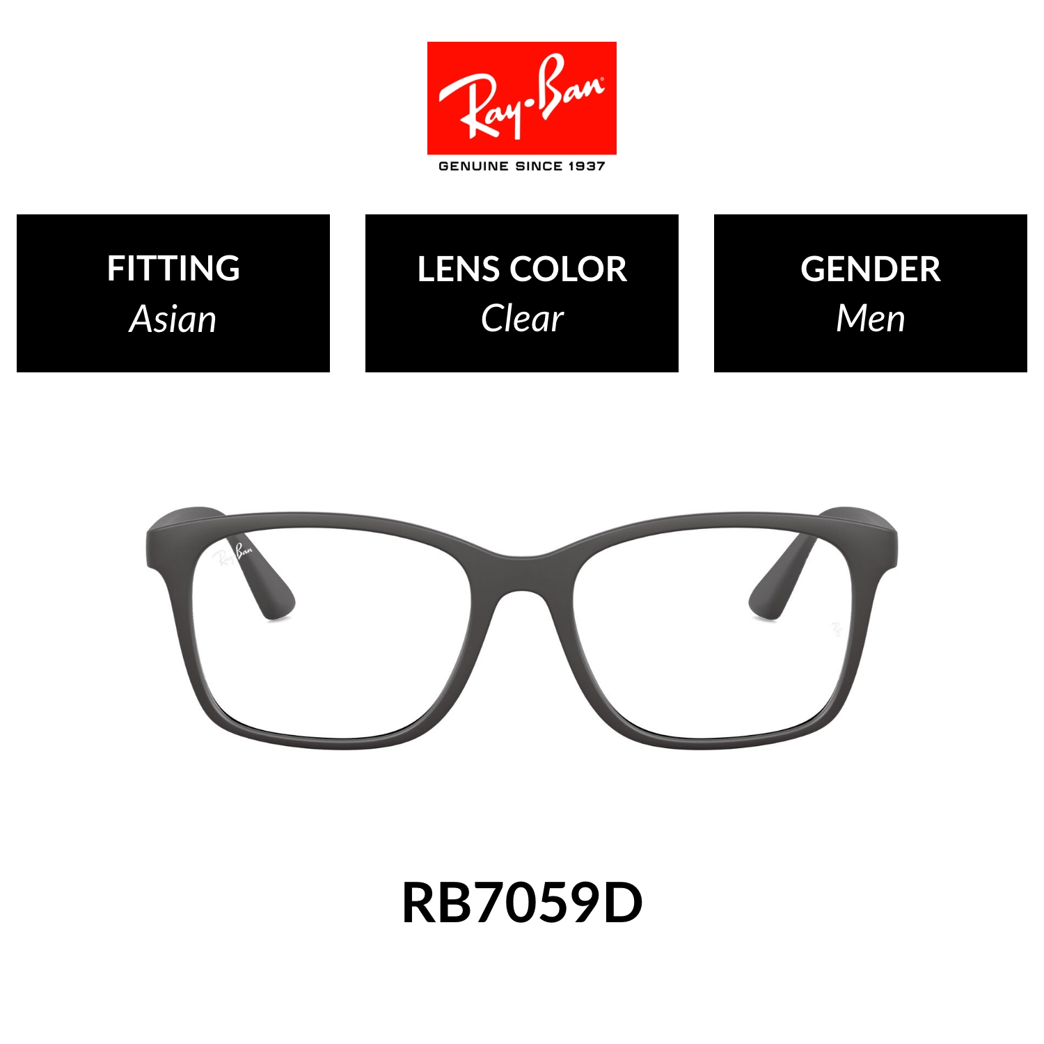 Mắt kính ray-ban - rx7059d 5196 - kính thường size 55
