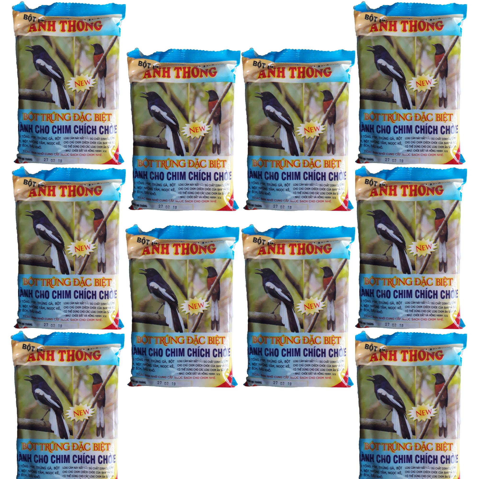 Combo 10 Gói Thức Ăn Chim Chích Chòe Anh Thông (Bột) 150g - Cám Chim Chích Chòe