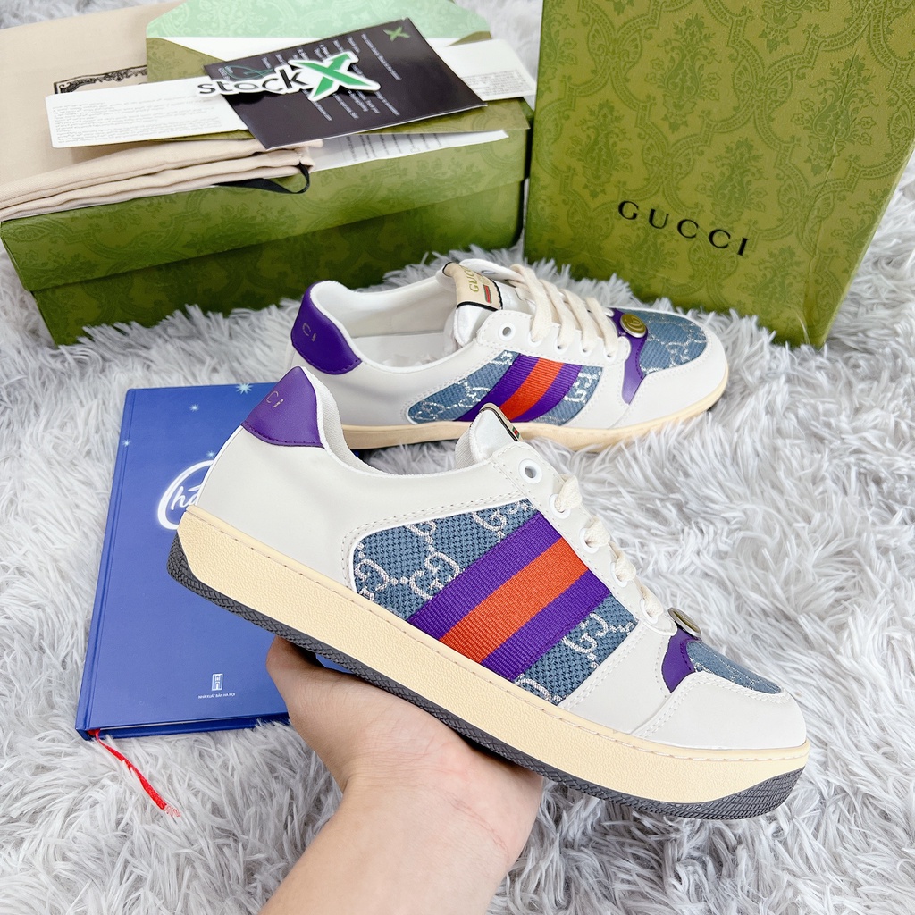 (FREESHIP+ QUÀ TẶNG)Giày Sneaker  GUCCI ST TÍM BẢN XỊN   [FREESHIP+ẢNH THẬT]  [Full Box] D&P HÀNG SIÊU CẤP