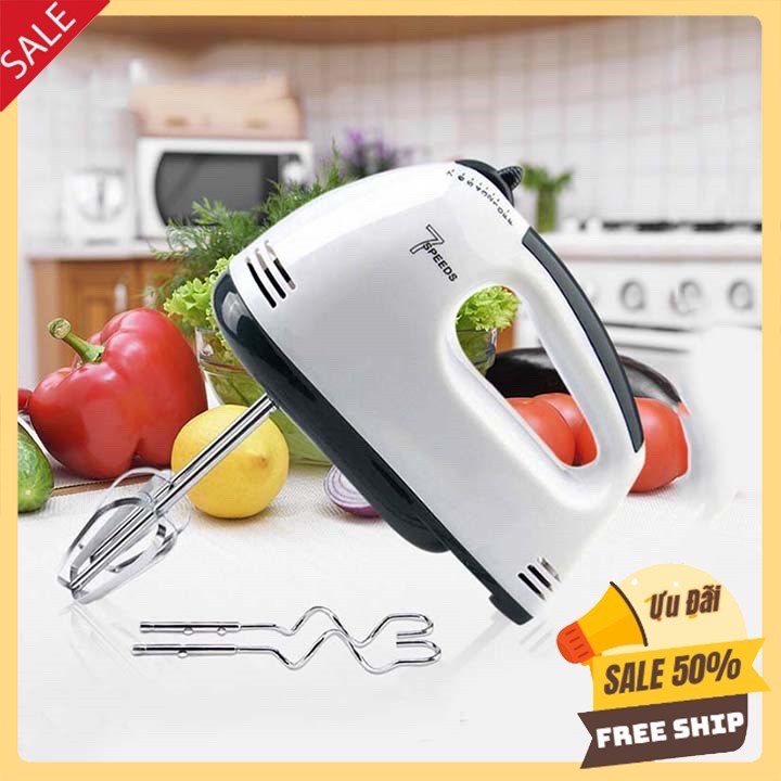 [FREE SHIP] Máy đánh trứng 7 tốc độ 1800w bảo hành 12 tháng Máy nhào bột
