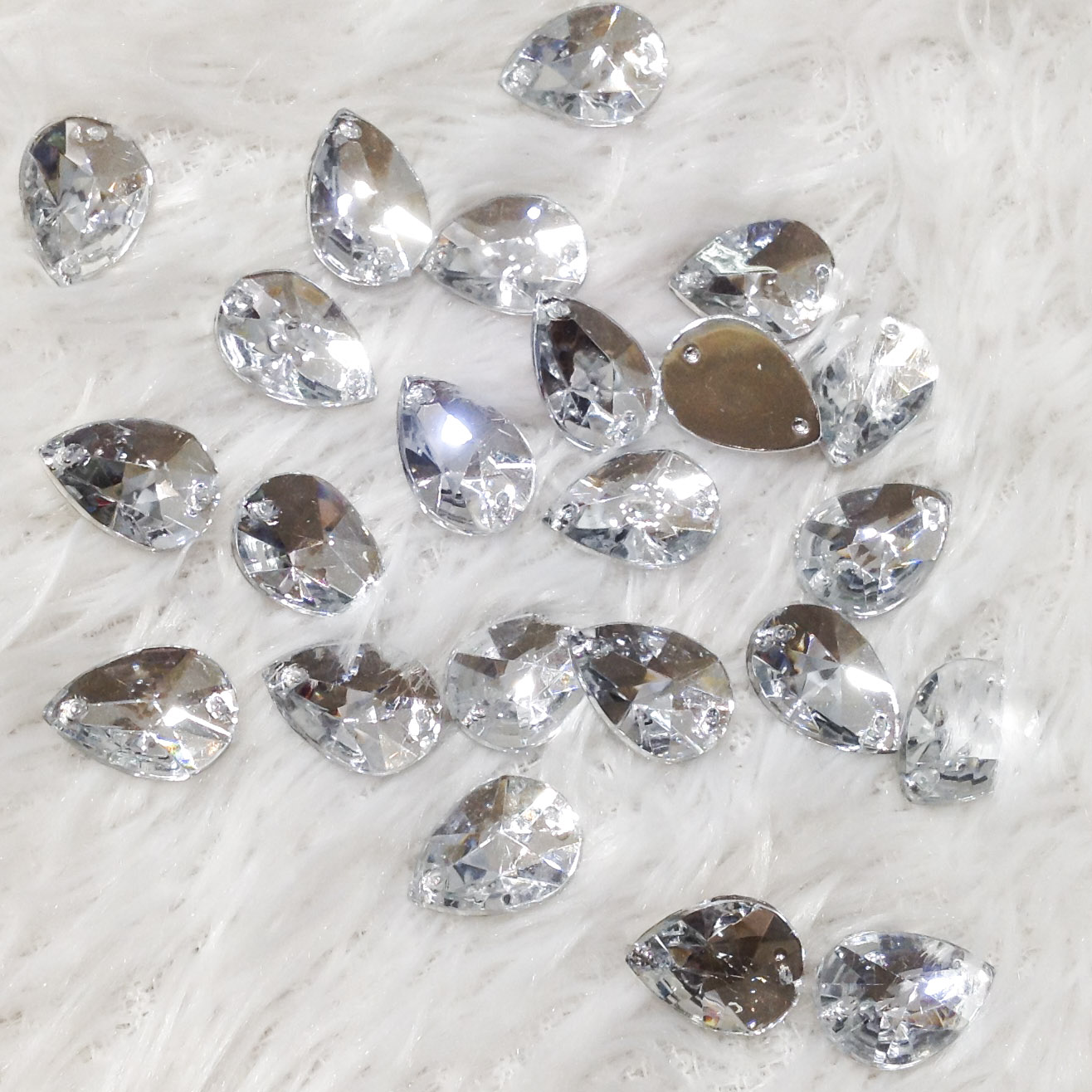 Hạt đá acrylic nhựa kết áo hình giọt nước cánh hoa ánh bạc nhiều màu sang trọng trang trí trang phục áo dài váy đầm