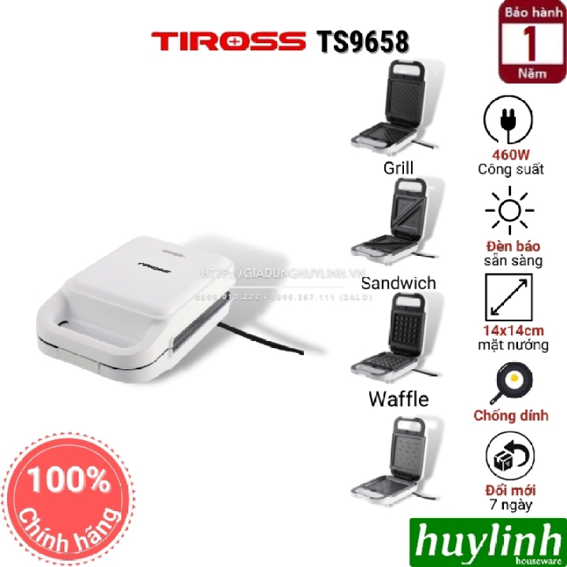 Giá bán Máy làm - nướng bánh sandwich hotdog waffle Tiross TS9658 - 4 trong 1