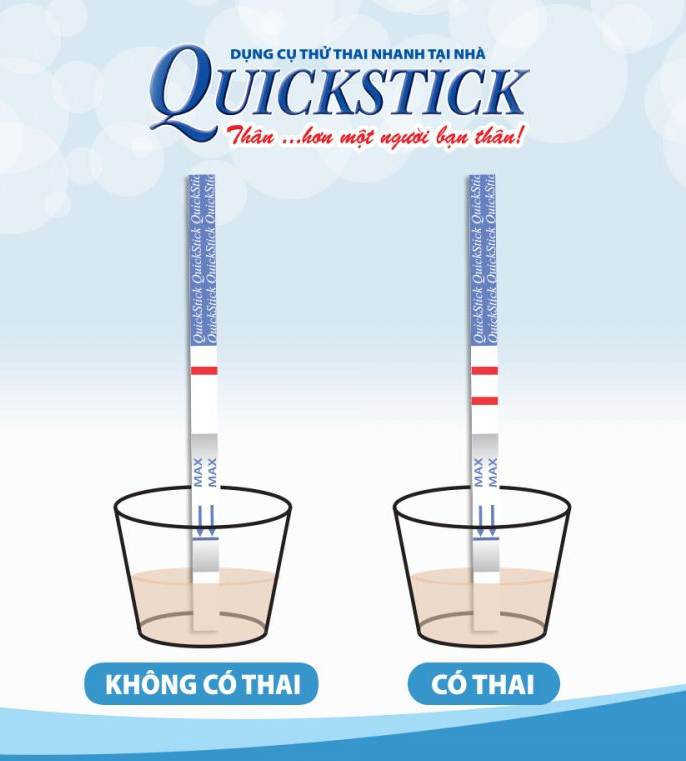 [HCM] [CHÍNH HÃNG] Que thử thai Quickstick HCG Pregnancy Test (Nhập khẩu Mỹ) - Dụng cụ test phát hiện thai sớm, chính xác