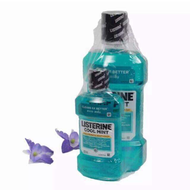 Cặp nước súc miệng Listerine coolmin 750ml + 250ml