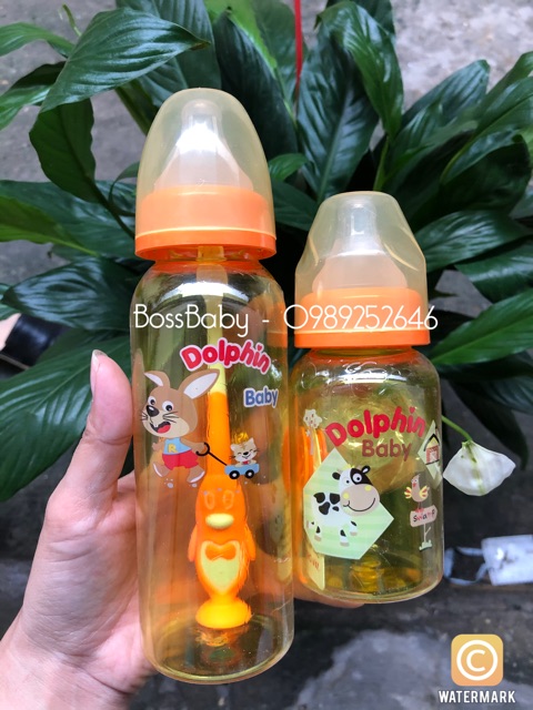 Bình Sữa Nasu Cổ Hẹp Cao Cấp Dolphin 120Ml/240Ml